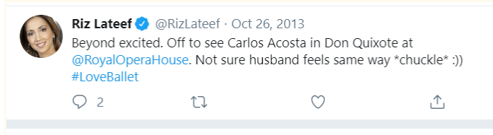 Tweet about husband